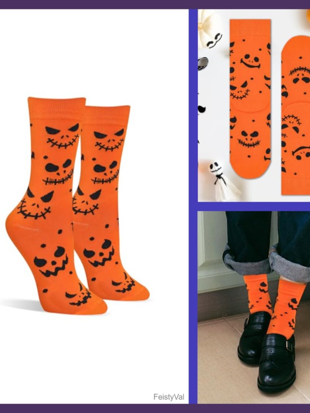 Funny Halloween Crew Socks Cotton Blend Novelty Gift Stockings